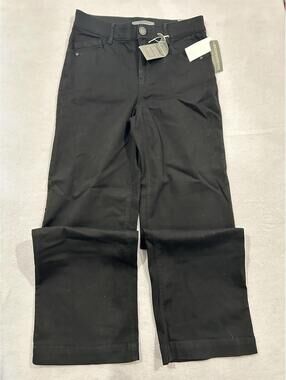 NWT Wit & Wisdom Sam High Rise Pants Womens Black Wide Leg Size 6